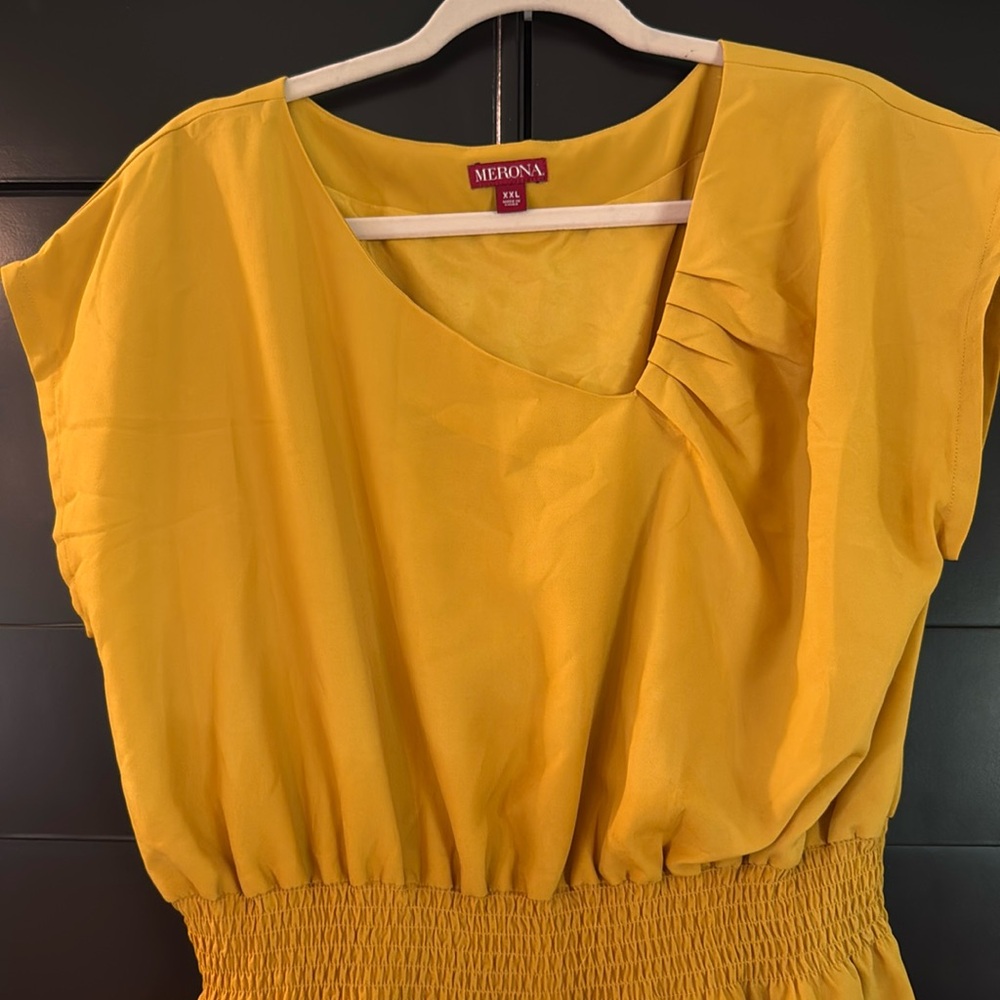 Off Center V Neck Dress